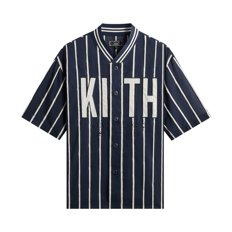 Kith Silk Linen Chenille Stripe Pacey Shirt 'Nocturnal'