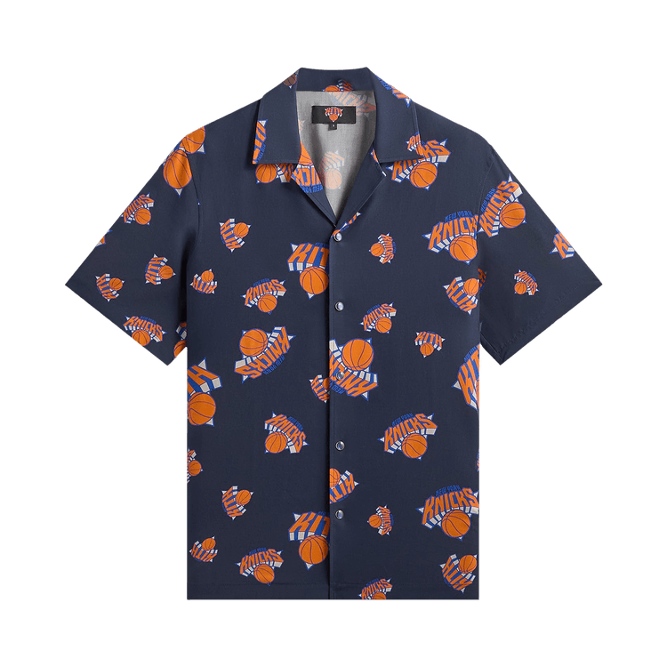 Kith For The New York Knicks Playoffs Thompson Camp Collar Shirt 'Nocturnal'