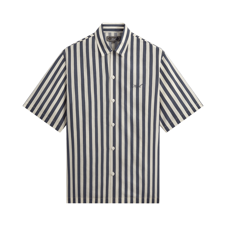Kith Striped Thompson Camp Collar Shirt 'Nocturnal'
