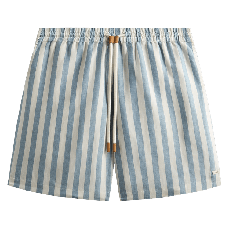 Kith Spun Silk Linen Stripe Kellen Short 'Light Indigo'