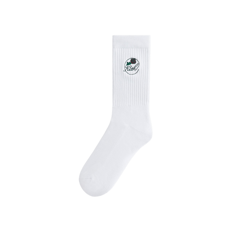 Kith Rose Script Cotton Crew Socks 'White'