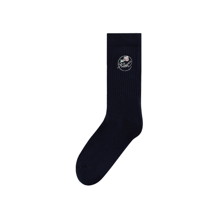 Kith Rose Script Cotton Crew Socks 'Nocturnal'