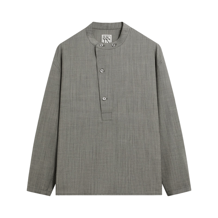 Kith &Kin Tropical Wool Leven Shirt 'Grey Melange'
