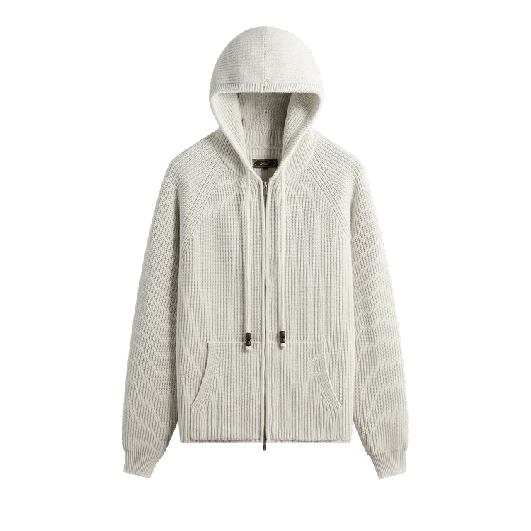 Kith Full Zip Knit Miles Hoodie 'Light Heather Grey'