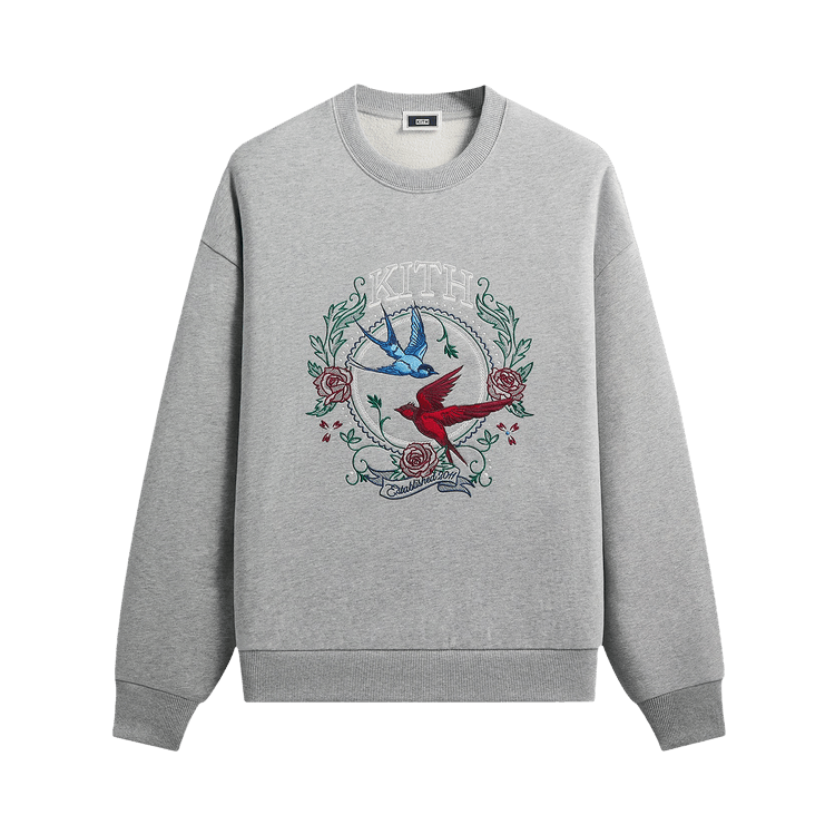 Kith Swallow Emblem Nelson Crewneck 'Mid Heather Grey'