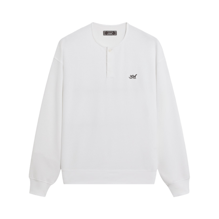Kith Micro Waffle Long Sleeve Colby Pullover 'White'