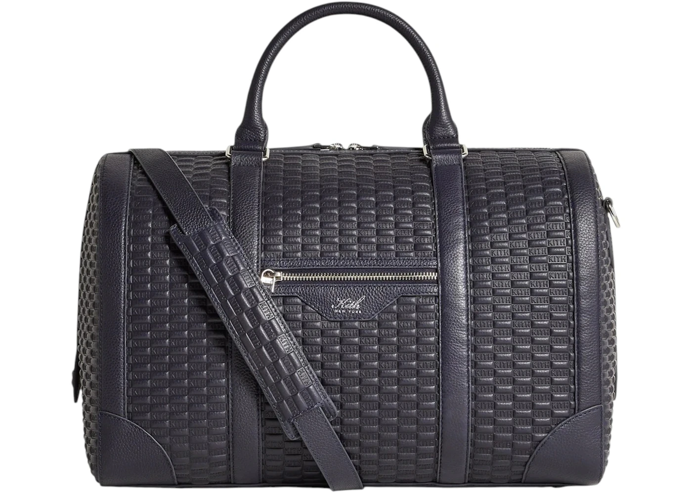Kith Monogram Tumbled Leather Traveler K40 Duffle Bag Ink