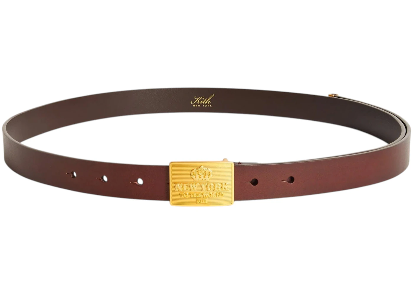Kith New York Plaque Belt Walnut
