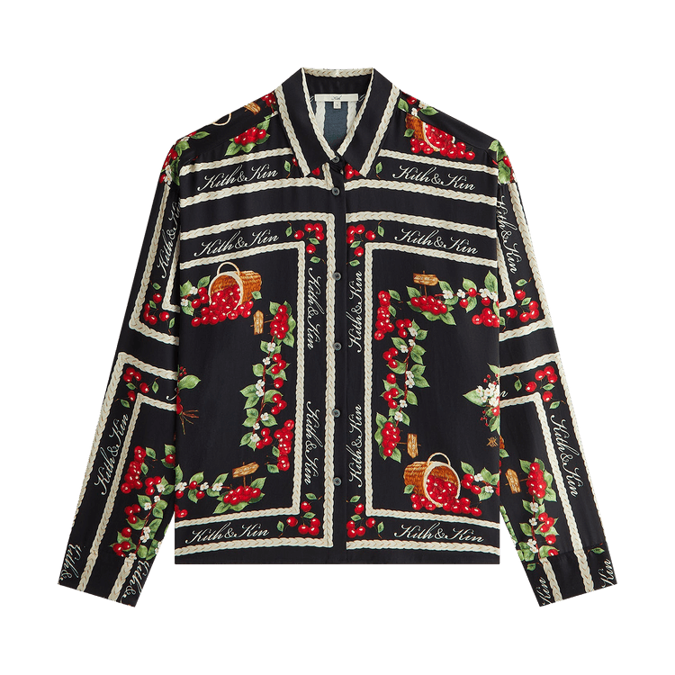 Kith Women Siena Cherry Button Up Shirt 'Black'
