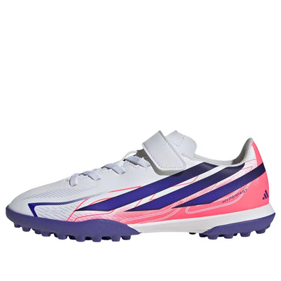 (GS) adidas F50 Hyperfast Club Hook & Loop TF 'Cloud White Solar Purple'