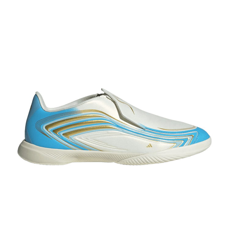 adidas F50 Messi League Laceless IC Little Kid 'Ivory Semi Blue Burst'
