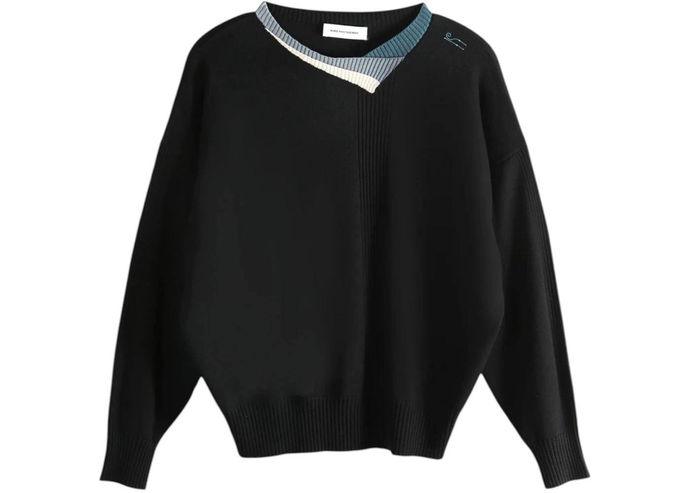 Kiko Kostadinov Vig Multi Collar Jumper Collar Black/Cream/Pine