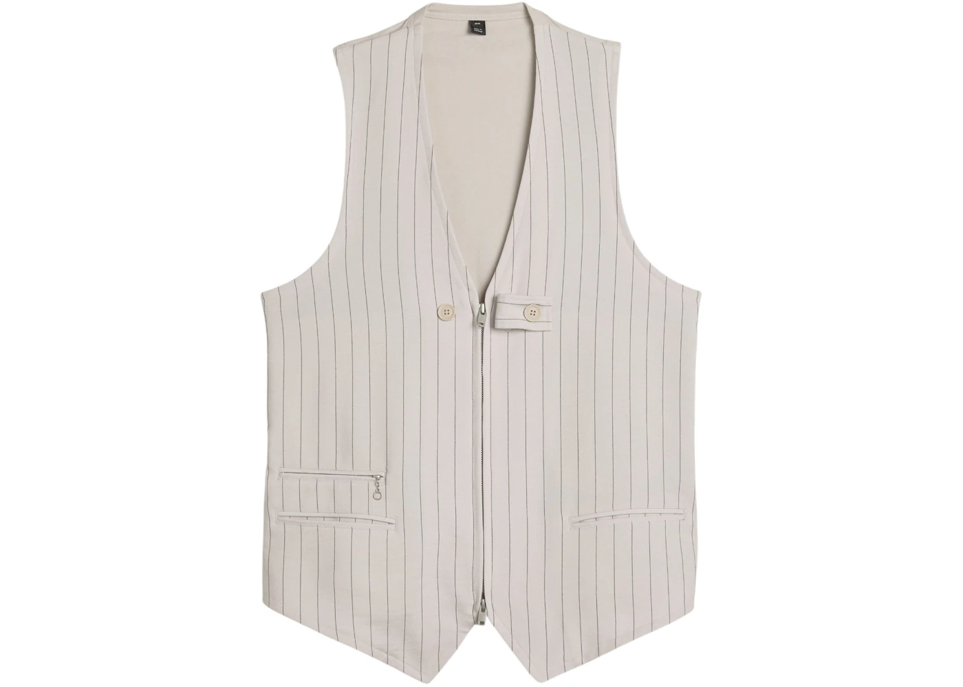 adidas Y-3 Uniform Pinstripe Tailored Vest Chalk Pearl