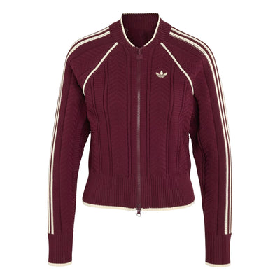 (WMNS) adidas SST Track Top Asia SIzing 'Maroon Warm Vanilla'