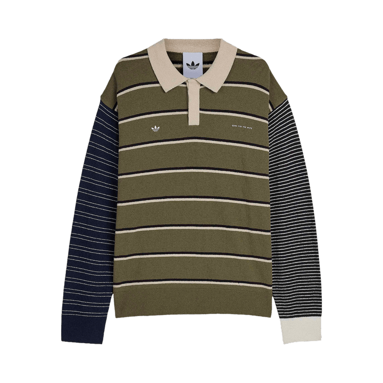 Adidas x Song For The Mute 007 Multi-Stripe Pattern T-Shirt 'Olive Strata/Alumina/Black'