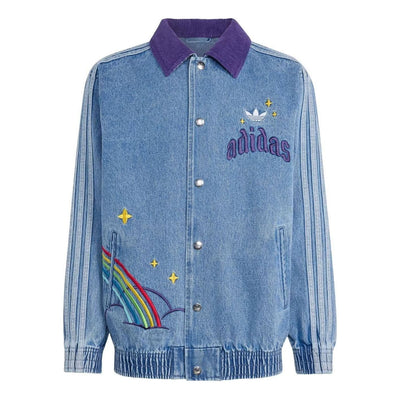(GS) adidas x Care Bears Loose College Jacket Asia Sizing 'Light Denim'