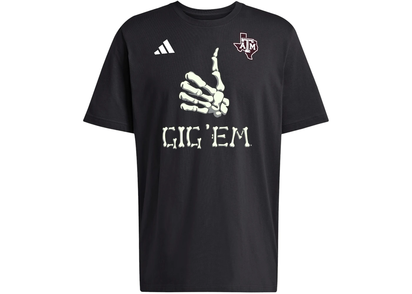 adidas Aggies Halloween Men Tee Texas A&M Black Multi