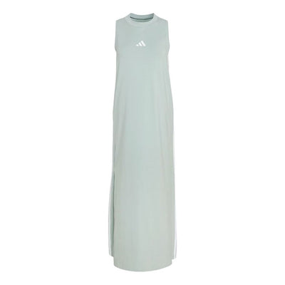 (WMNS) adidas Essentials 3-Stripes Long Racerback Dress 'Wonder Sage White'