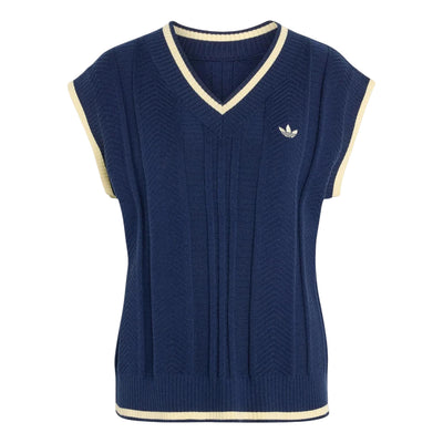 (WMNS) adidas Cable Knit Vest Asia SIzing 'Night Indigo'