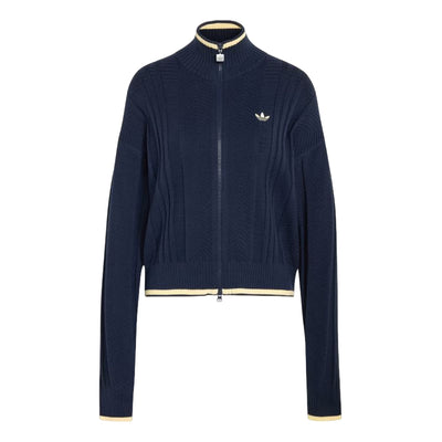 (WMNS) adidas Cable Knit Firebird Track Top Asia SIzing 'Night Indigo'