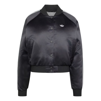 (WMNS) adidas Satin Bomber Jacket Asia Sizing 'Black White Grey Three'