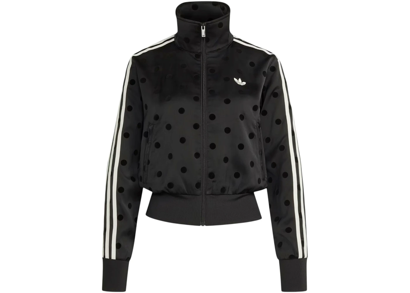 adidas Women's Satin Polka Dots TT Track Jacket Black