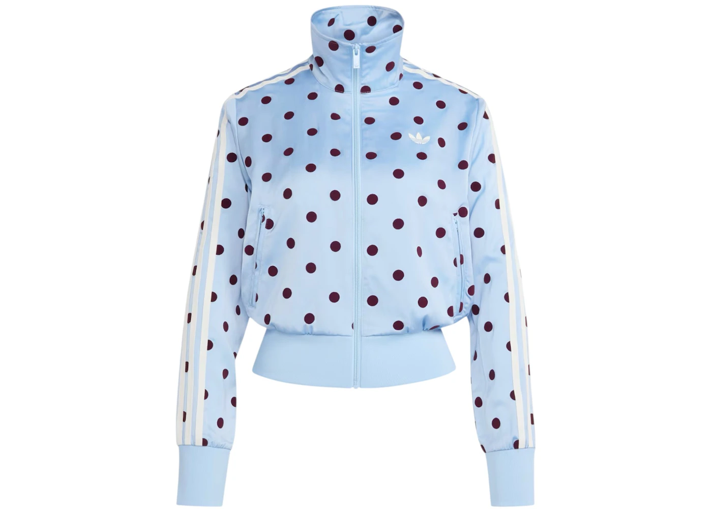 adidas Women's Satin Polka Dots TT Track Jacket Clear Sky