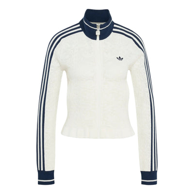 (WMNS) adidas Originals Sports Track Top Asia Sizing 'Off White Night Indigo'