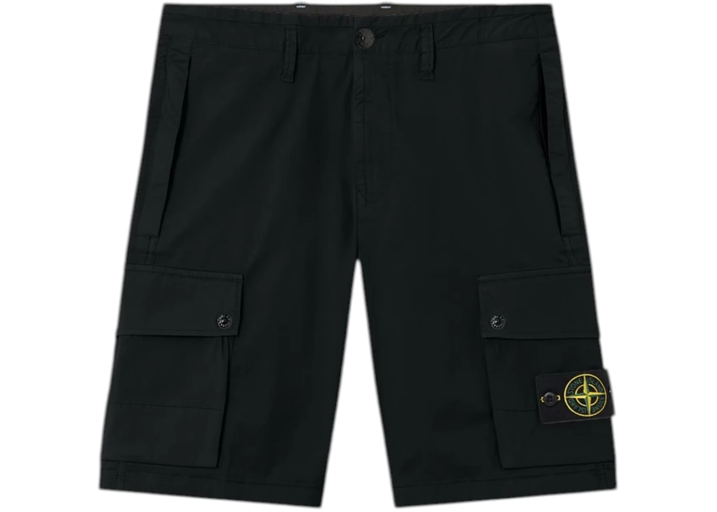 Stone Island L100019 Slim fit Cargo Bermuda Shorts with Zip Pockets Black