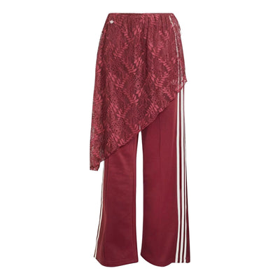 (WMNS) adidas 2 in 1 Firebird Loose Track Pants with Lace Skirt Asia Sizing 'Shadow Red'