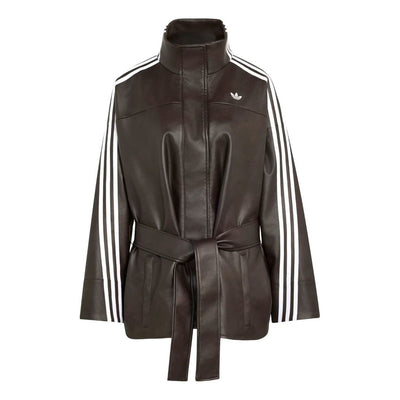 (WMNS) adidas Adilenium Season 6 Pleather Jacket Asia Sizing 'Aurora Coffee'