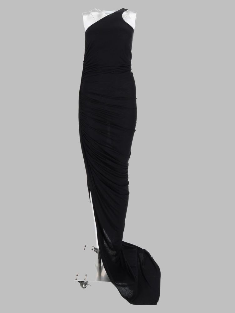 Rick Owens Lilies Ruched One-Shoulder Dress