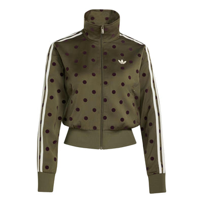 (WMNS) adidas Satin Polka Dots TT Track Top Asia Sizing 'Olive Strata'