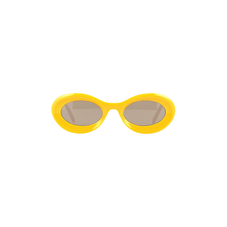 Loewe Paula's Ibiza Oval Sunglasses 'Shiny Yellow/Brown'