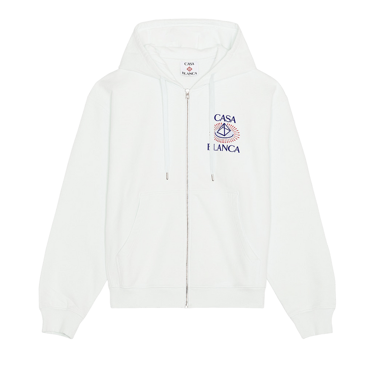 Casablanca Celestial Pyramid Flock Printed Classic Zip Up Hoodie 'White'