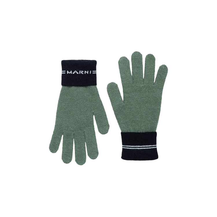 Marni Kids Mix Stripe Gloves 'Green/Black'