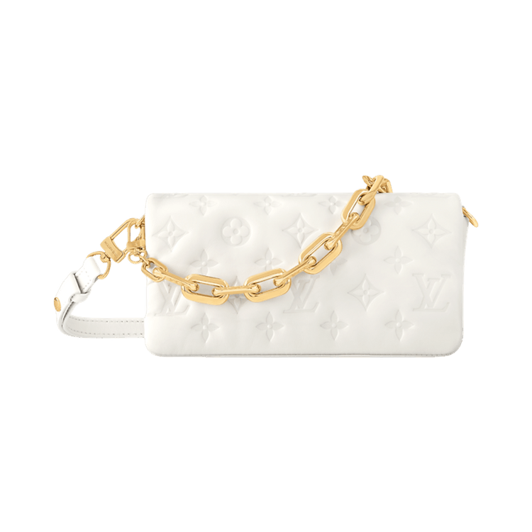Louis Vuitton Pochette Coussin 'Cream Monogram Embossed Lambskin Leather'