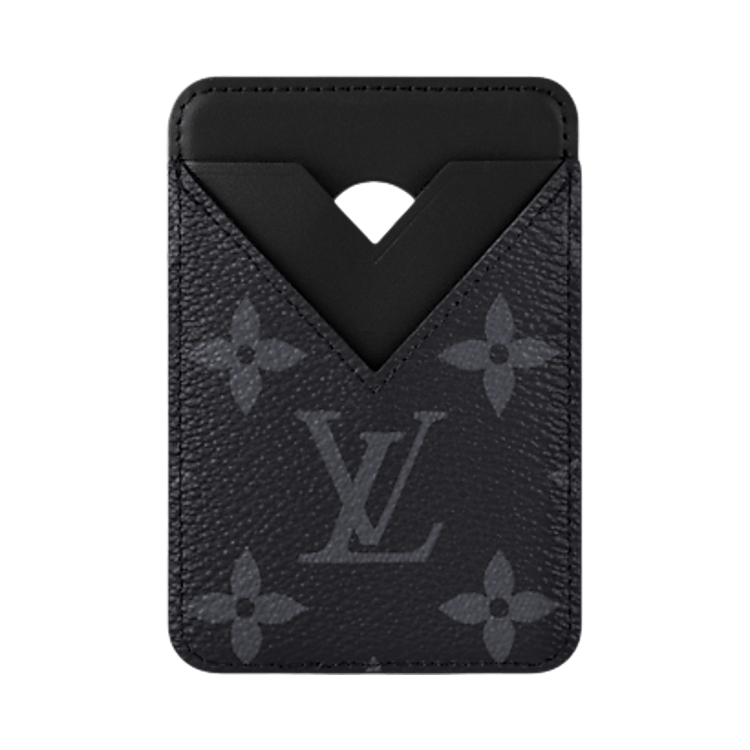Louis Vuitton Magnetic Card Holder 'Black Monogram Eclipse Canvas'