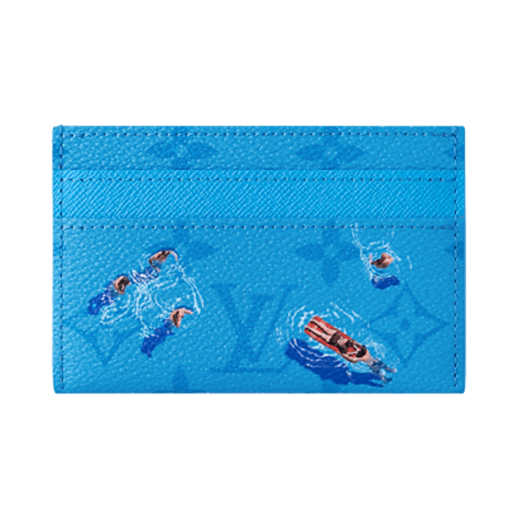 Louis Vuitton Double Card Holder 'Pool Blue Monogram Canvas'