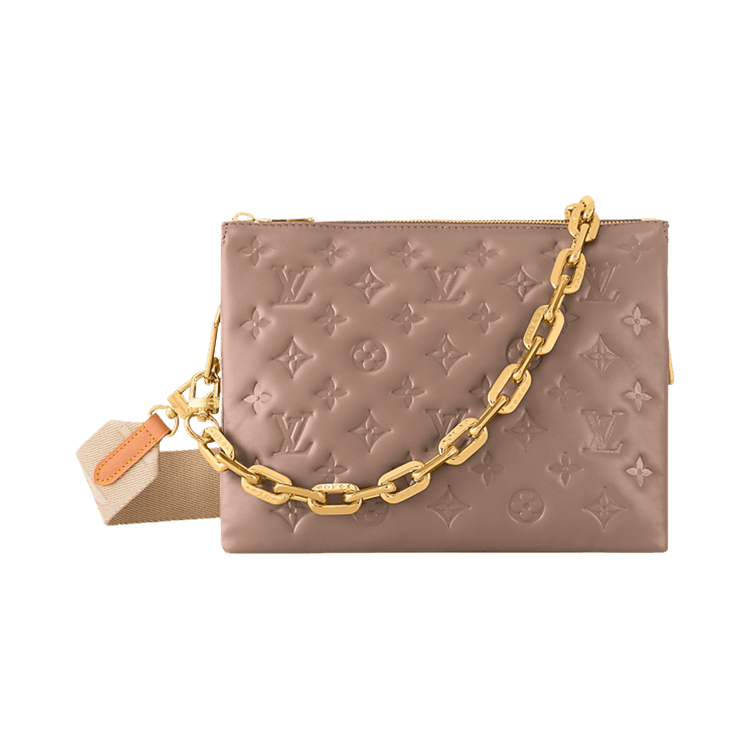 Louis Vuitton Coussin PM 'Taupe Puffy Monogram Lambskin Leather'