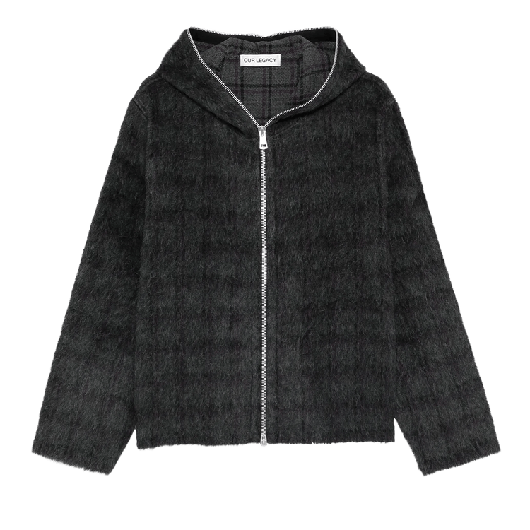 Our Legacy Full Zip Hood 'Fuzzed Plum Check'