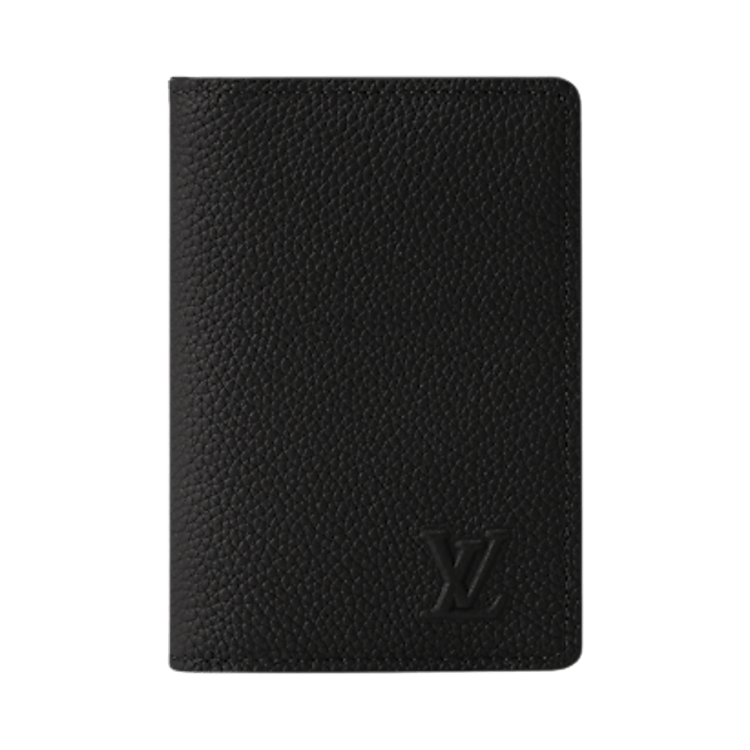 Louis Vuitton Pocket Organizer 'Black Waxy Calfskin Leather'