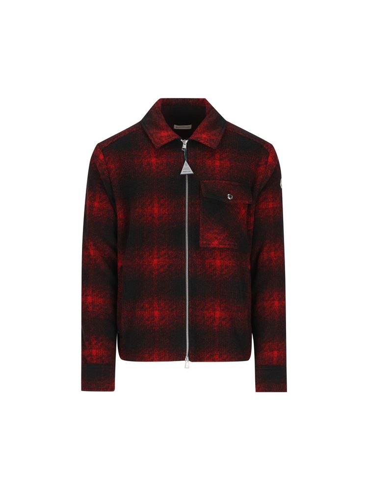 Moncler Zip-Up Check Jacket
