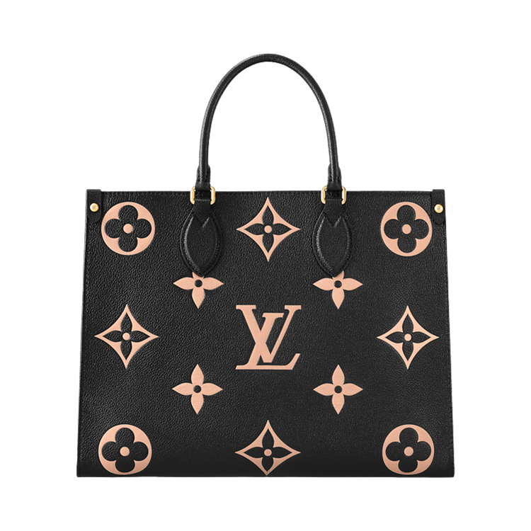 Louis Vuitton Onthego MM 'Black/Beige Monogram Embossed Empreinte Cowhide Leather'