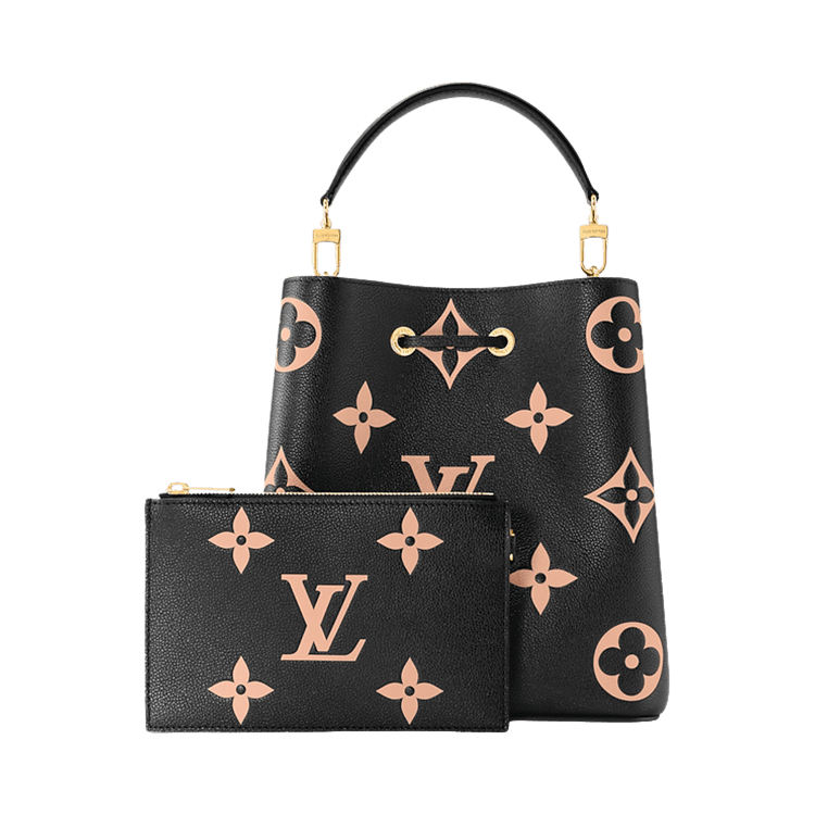 Louis Vuitton Neonoe MM 'Black/Beige Monogram Embossed Empreinte Cowhide Leather'