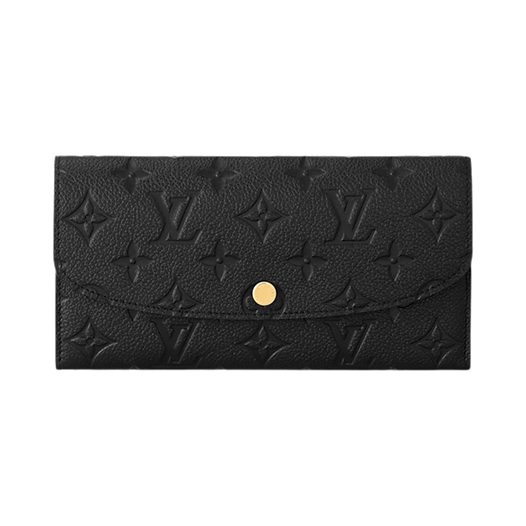 Louis Vuitton Emilie Wallet 'Black Monogram Embossed Empreinte Cowhide Leather'