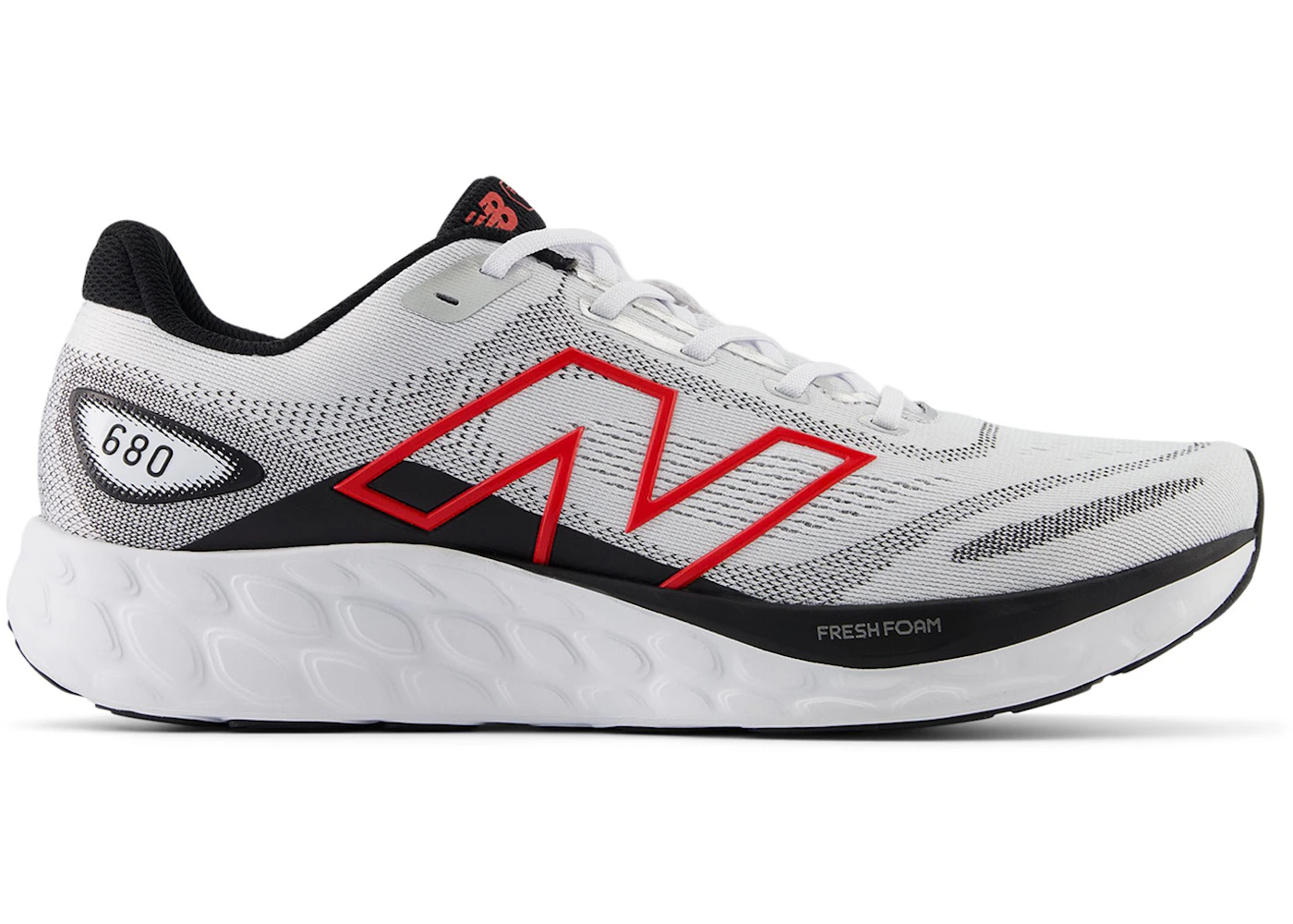New Balance Fresh Foam 680v8 White Black True Red