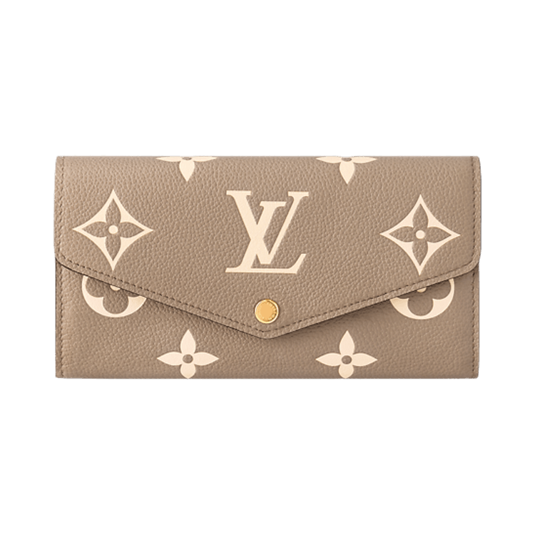 Louis Vuitton Sarah Wallet 'Tourterelle Gray/Cream Monogram Embossed Empreinte Cowhide Leather'