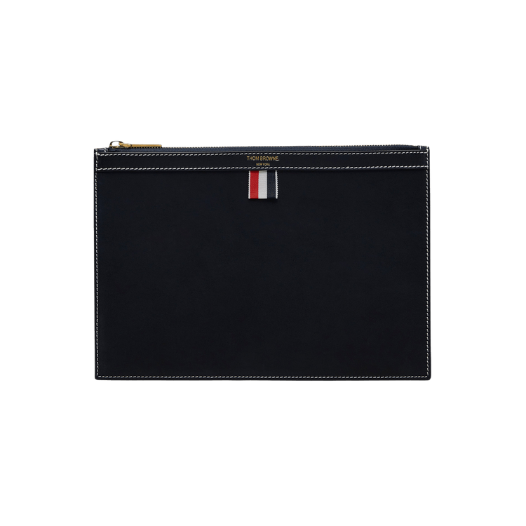 Thom Browne Small Document Holder in Vacchetta 'Navy'