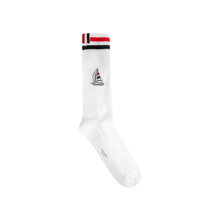 Thom Browne Seasonal Artwork Funmix Mid Calf Athletic Socks 'White'